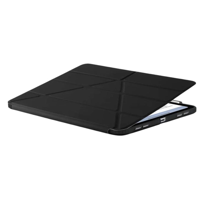 Pipetto Origami No3 Pencil Case for iPad Air 11 in black with 5-in-1 design and Apple Pencil storage from TaMiMi Projects, Qatar.