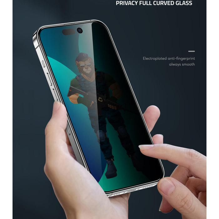 Privacy screen protector from Green for iPhone 14 Pro Max, available at TaMiMi Projects in Qatar. High privacy protection. Shop now!