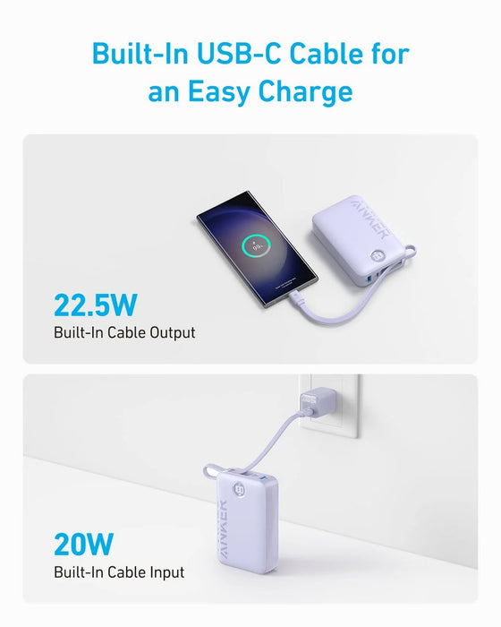 20,000mAh power bank with 22.5W USB-C cable, built-in strap, phone stand, 3-device charging at TaMiMi Projects Qatar.