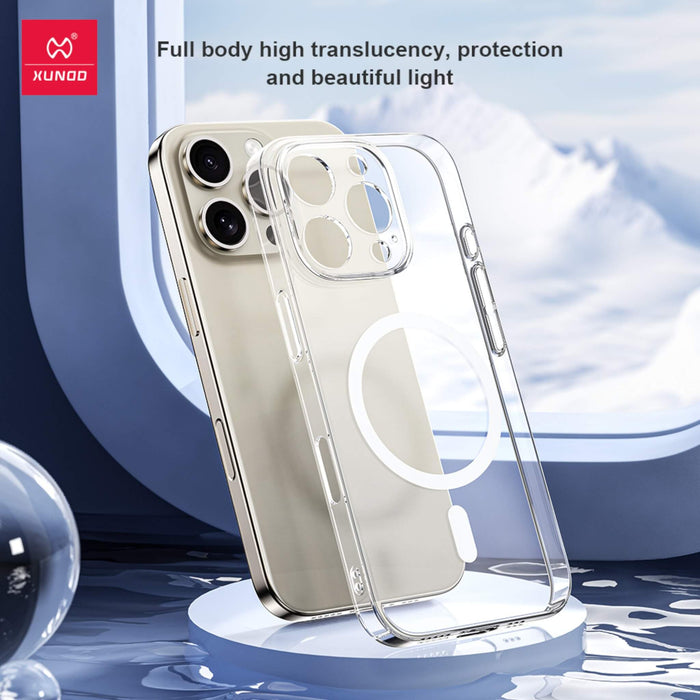 Xundd magnetic transparent case for iPhone 16 Series, wireless charging, camera protection, shockproof. TaMiMi Projects, Qatar