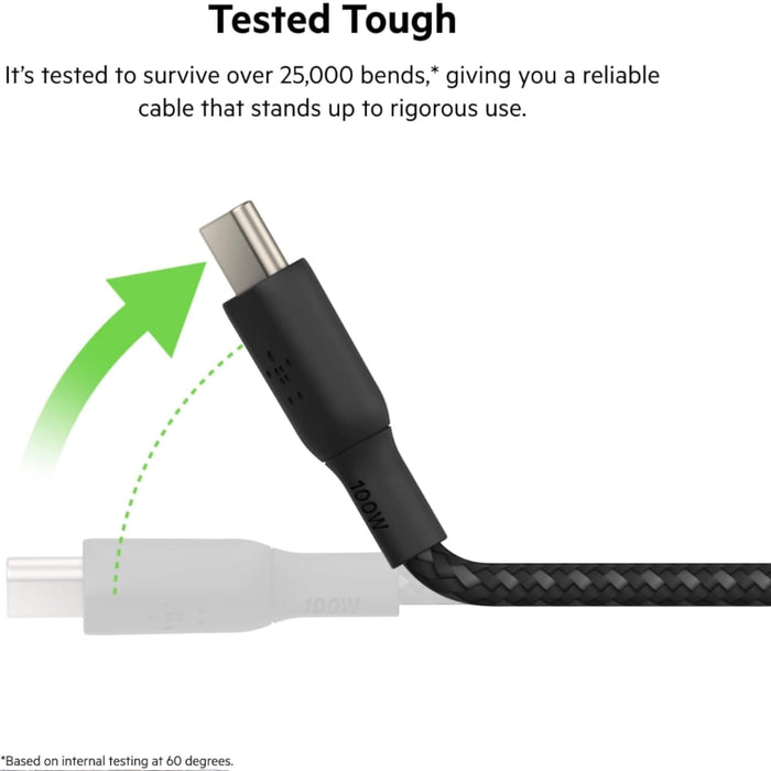 Belkin USB-C to USB-C 3M cable, 100W fast charging, black, TaMiMi Projects, Qatar