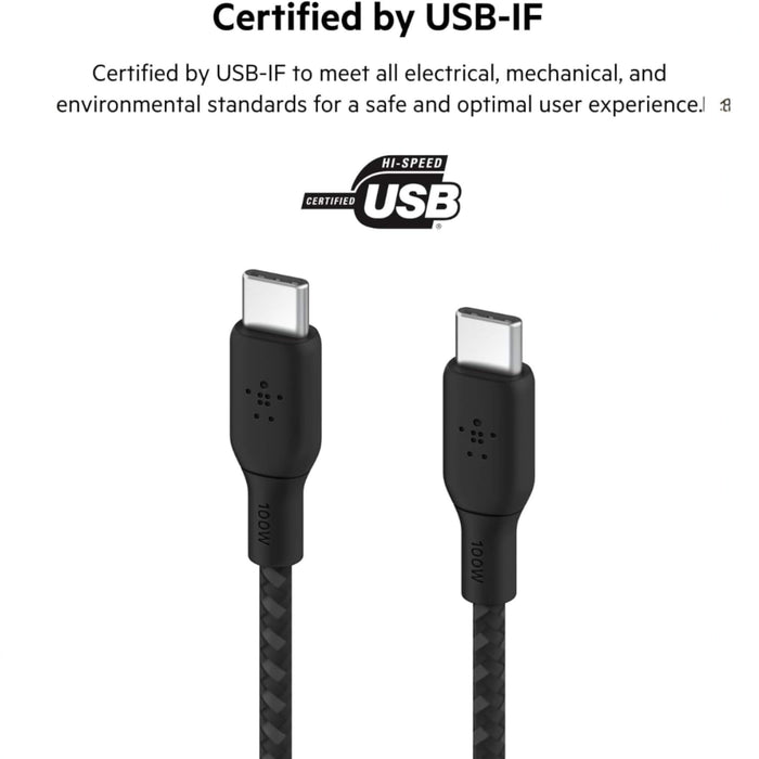 Belkin USB-C to USB-C 3M cable, 100W fast charging, black, TaMiMi Projects, Qatar