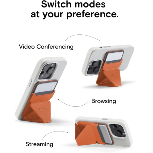 MOFT magnetic wallet stand, Sunset, with angle adjustment & Magsafe. Available at TaMiMi Projects, Qatar