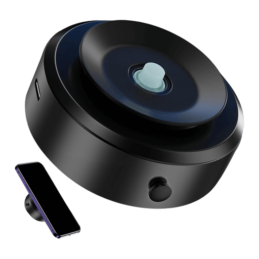 Hybrid car mount with 15W wireless charging and magnetic suction, 360° rotation for smartphones. Available at TaMiMi Projects Qatar.