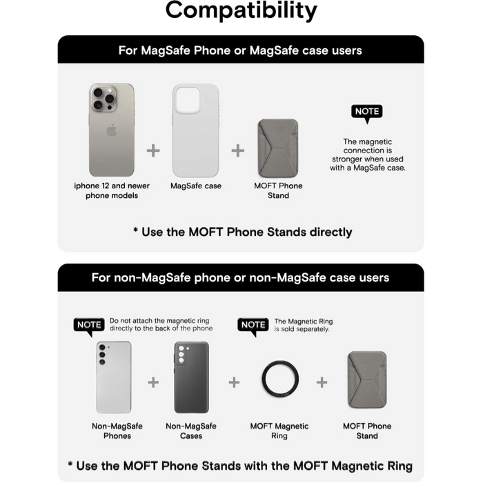 MOFT magnetic wallet stand, Misty Cove, angle adjustment & Magsafe. Available at TaMiMi Projects, Qatar.