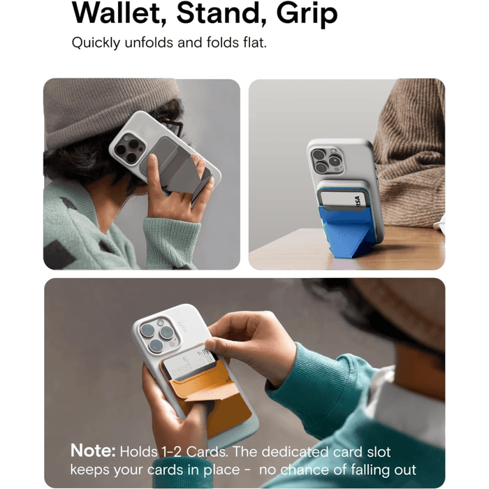 MOFT magnetic wallet stand, Misty Cove, angle adjustment & Magsafe. Available at TaMiMi Projects, Qatar.