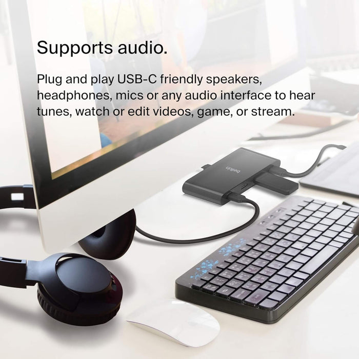 Belkin 4-in-1 USB-C Hub with ultra high-speed data, audio support, broad compatibility, and eco-friendly design – TaMiMi Projects, Qatar