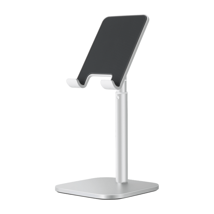 Adjustable phone stand with height and angle control, anti-slip design, compatible with 4-8 inch phones - TaMiMi Projects in Qatar.