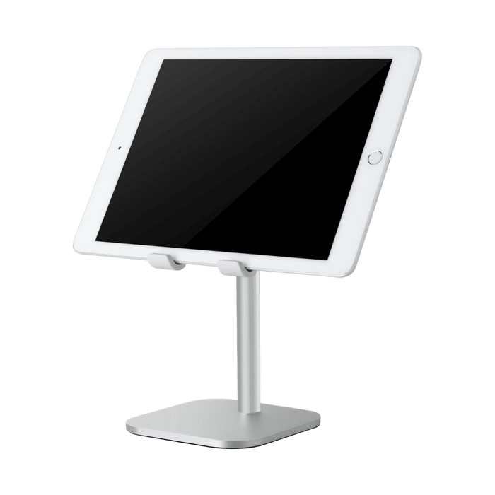 Adjustable phone stand with height and angle control, anti-slip design, compatible with 4-8 inch phones - TaMiMi Projects in Qatar.