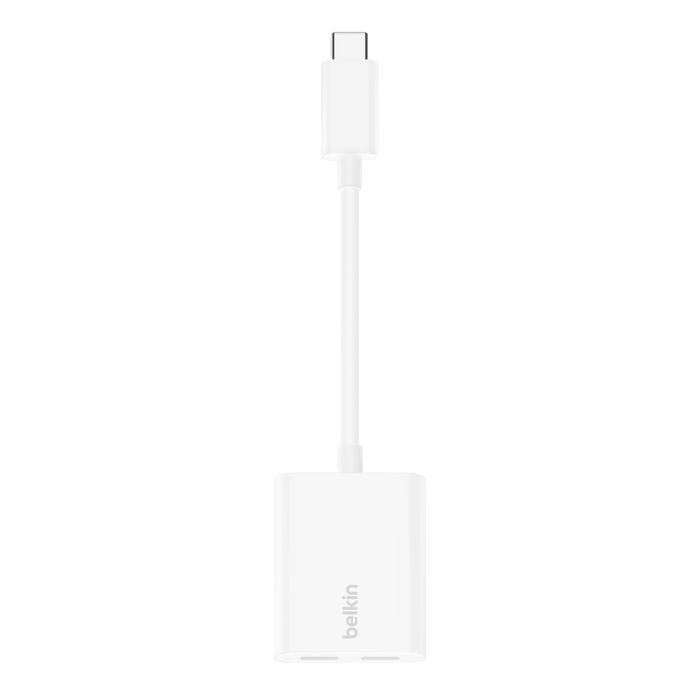 Charge and listen to music with the Belkin USB-C adapter. Fast charging up to 60W. Compatible with Samsung, Google Pixel, iPad Pro. "TaMiMi Projects - Qatar"