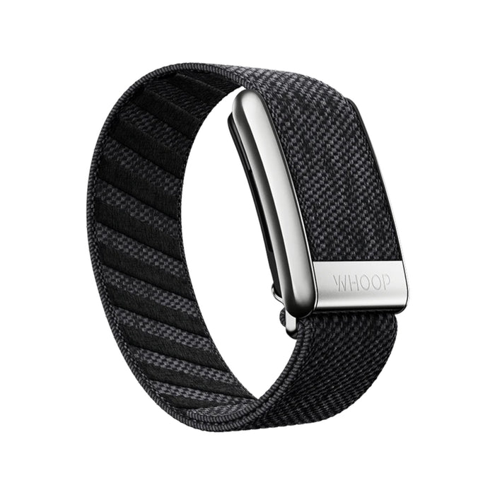 Close-up view of the Tundra Platinum SuperKnit Luxe Band, showcasing its premium woven texture and sleek design