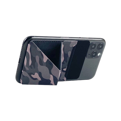 MOFT X adhesive phone stand in camouflage Gray, designed for hands-free convenience and portability. TaMiMi Projects, Qatar.