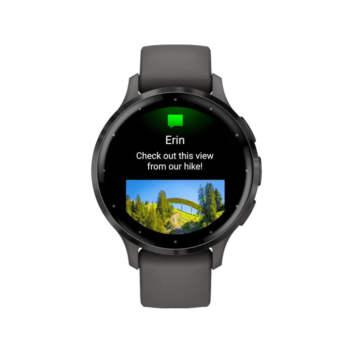 Get Garmin Venu® 3S - Slate Stainless Steel Bezel with Pebble Gray Case and Silicone - 41mm in Qatar from TaMiMi Projects.