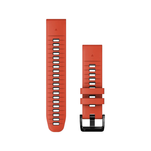 Image of Garmin QuickFit® 22mm watch band in red/black silicone. Easy to swap, durable, stylish, and a fresh look. Available at TaMiMi Projects in Qatar. Order online or visit our branches!