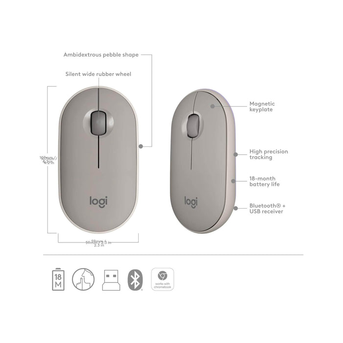 Logitech mouse compatible with Windows, macOS, and more