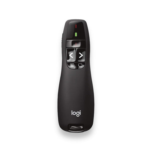 Logitech R400 presentation remote in sleek black design