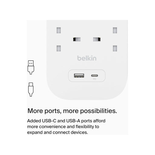 Get Belkin ‫محول بيلكن ٦ مداخل مع منفذ تايب سي PD ومنفذ USB-A‬ in Qatar from TaMiMi Projects