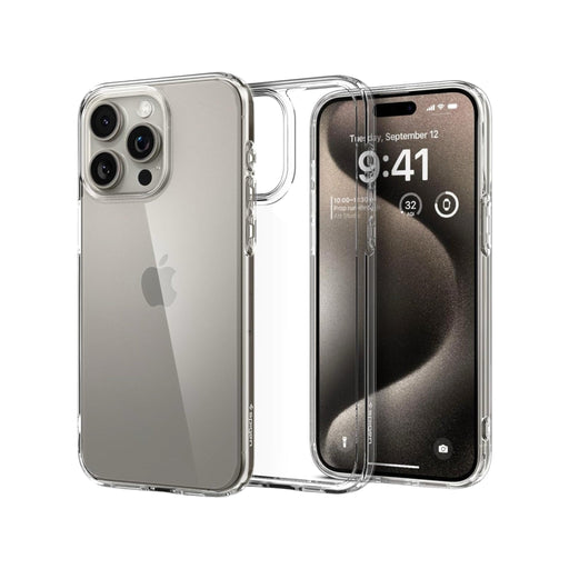 Spigen Hybrid Case for iPhone 15 Pro Max - Clear | TaMiMi Projects in Qatar.
