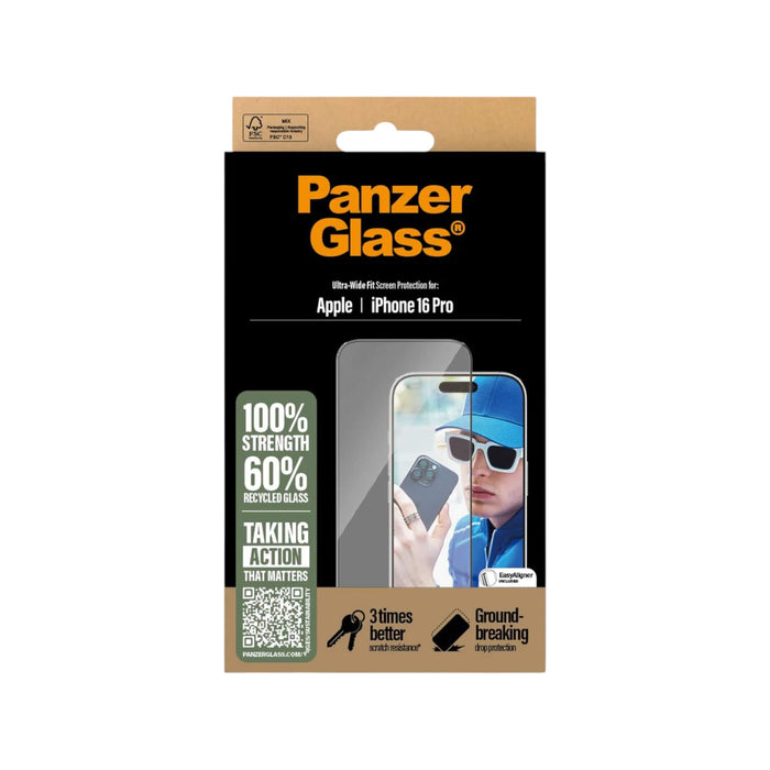 PanzerGlass® screen protector with frame offers drop protection, scratch resistance, and easy installation. in Qatar at TaMiMi Projects.