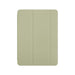 Sage-colored Apple Smart Folio case for iPad Air 11-inch (M4), partially open to reveal the screen and the soft interior lining that protects the display.