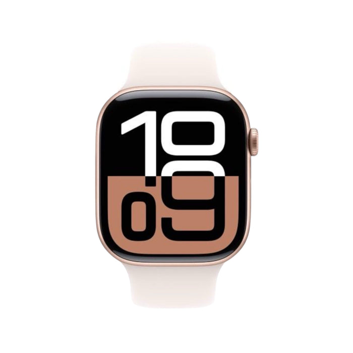 Apple Watch S10 42mm Rose Gold Aluminium with Light Blush Band S/M from TaMiMi Projects in Qatar, sleek design and advanced features.