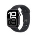 Apple Watch Series 10 GPS 42mm Jet Black Aluminium Case with Black Sport Band. Available at TaMiMi Projects in Qatar.