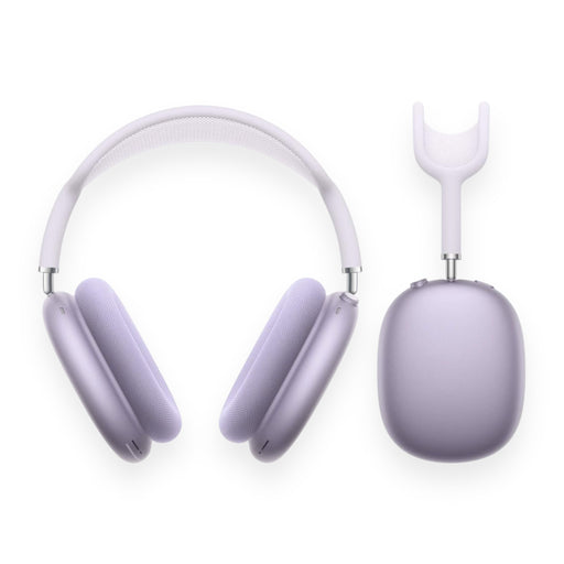 AirPods Max in Purple color with noise cancellation, spatial audio, and dynamic head tracking, available from TaMiMi Projects in Qatar.