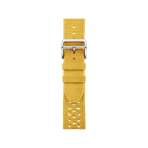 Apple Watch Hermès Band 42mm Tricot in Jaune de Naples crafted for elegance and comfort available at TaMiMi Projects in Qatar.