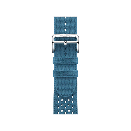 Apple Watch Hermès 42mm Tricot band in Bleu Jean, stylish and comfortable, available from TaMiMi Projects in Qatar.