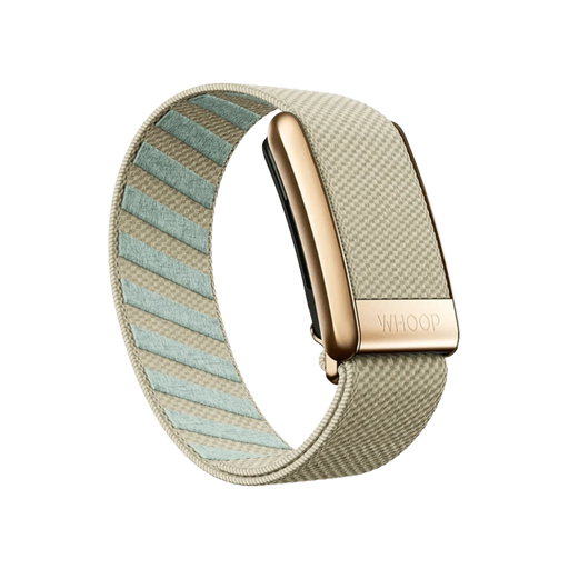 Sand Dune with Rose Gold SuperKnit Luxe Band for Whoop, elegant and durable band with a unique design, available at TaMiMi Projects in Qatar.