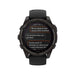 Fēnix® 8 Sapphire Solar, Carbon Gray DLC Titanium, Black Band, 51mm, GPS smart watch, solar charging, at TaMiMi Projects in Qatar.