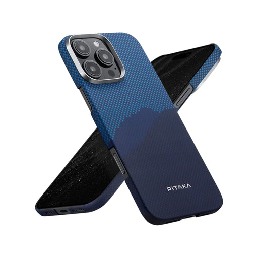 Pitaka iPhone 16 Pro Max case made from aramid fiber, slim design, MagSafe compatible. Available at TaMiMi Projects in Qatar.