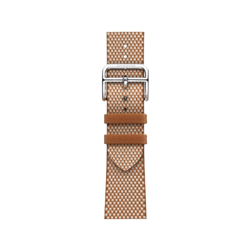  Hermès band from TaMiMi Projects Qatar. Soft, waterproof rubber with H motif and buckle. Fits Apple Watch 44/45/46/49 mm.