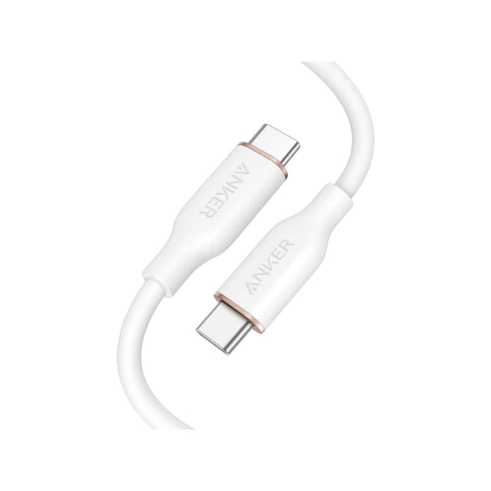 Anker PowerLine III Flow USB-C to USB-C Cable, 3ft/0.9m, white, fast charging. in Qatar at TaMiMi Projects.