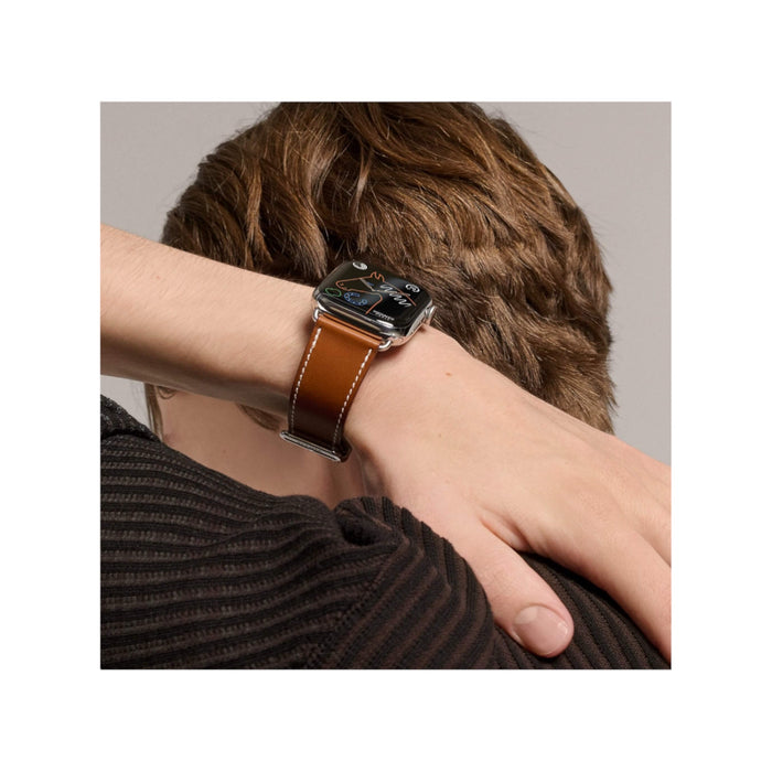 TaMiMi Projects Qatar - Band Apple Watch Hermès Single Tour 45 mm, Fauve Barenia calfskin with Deployment Buckle.