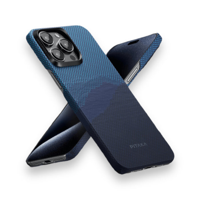 High-tech PITAKA aramid fiber case for iPhone 15 Pro Max - Horizon, sleek and durable.