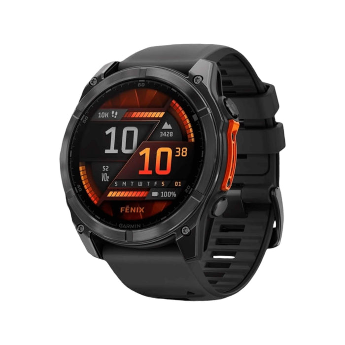 Garmin fēnix 8 multisport GPS smart watch, 1.4” AMOLED display, 47mm, stainless steel bezel, black band - TaMiMi Projects, Qatar.