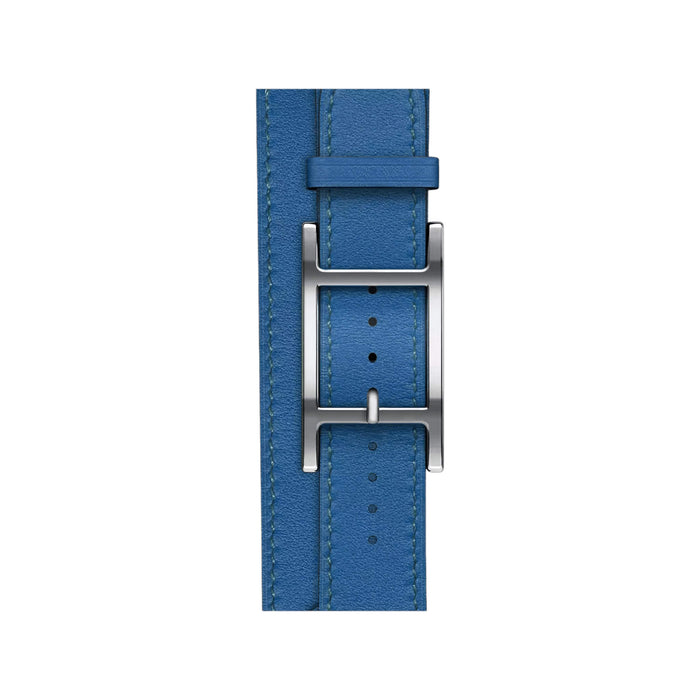 Hermès Apple Watch Band 42mm in Bleu de France Double Tour, combining elegance and comfort for any occasion in Qatar from TaMiMi Projects.