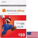 $50 American Nintendo eShop Gift Card at TaMiMi Projects in Qatar, used for purchasing games and apps from the USA Nintendo Store.