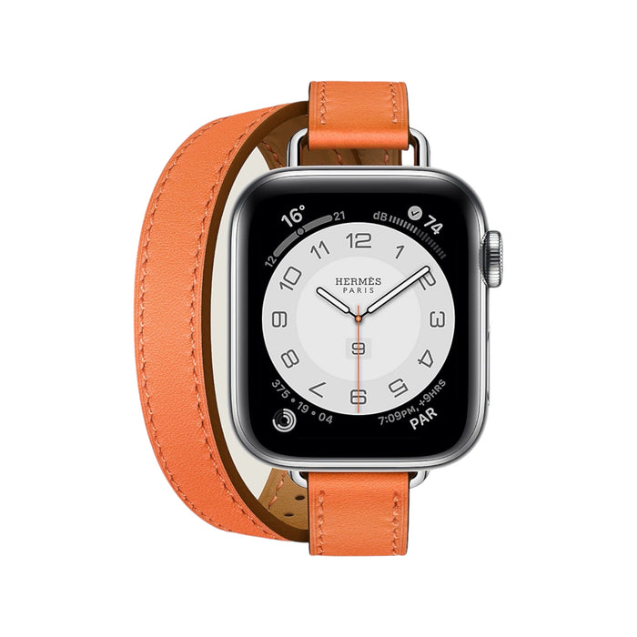 Get Hermès Hermès Apple Watch Band 41mm - Orange Attelage Double Tour in Qatar from TaMiMi Projects