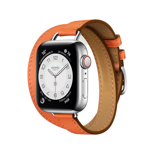 Get Hermès Hermès Apple Watch Band 41mm - Orange Attelage Double Tour in Qatar from TaMiMi Projects