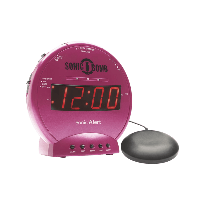 Sonic Bomb alarm clock with super shaker, loud sound, and vibration, perfect for heavy sleepers from TaMiMi Projects in Qatar.