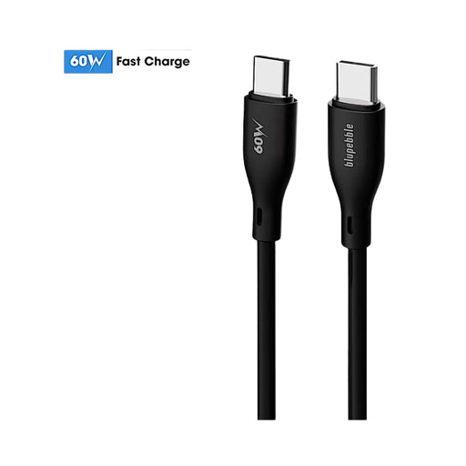 Blupebble PowerFlow PD60W USB-C cable 3M for fast and reliable charging, from Tamimi Projects in Qatar.