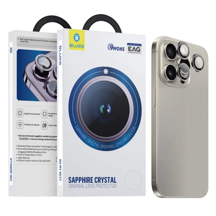 Blueo Sapphire Camera Ring for iPhone 16 Pro/16 Pro Max - Natural, Scratch-Resistant, Precise Fit | TaMiMi Projects Qatar