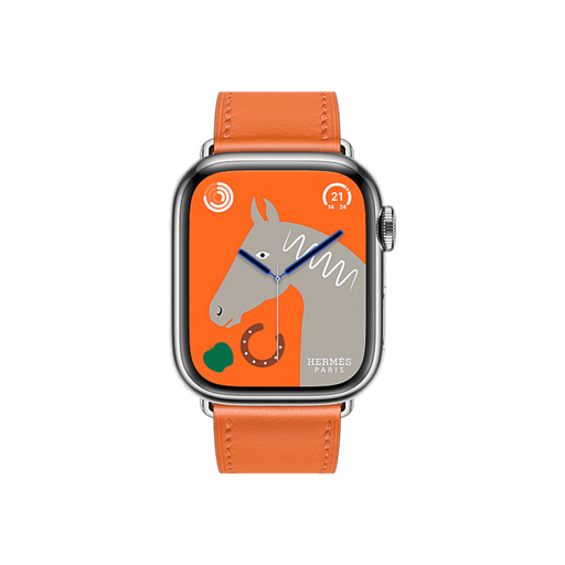 Luxury Hermès 41mm Orange Single Tour band for Apple Watch, available at TaMiMi Projects in Qatar.