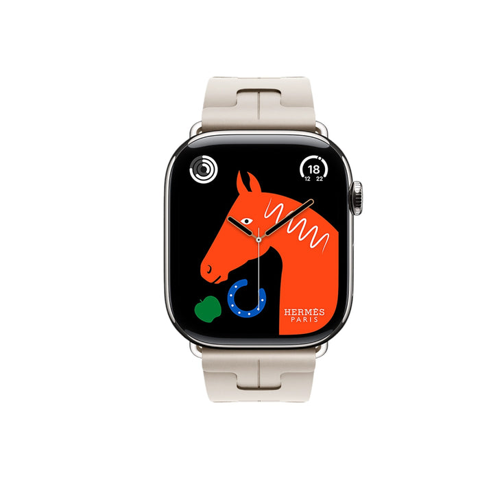 Apple Watch Hermès S10, 42mm Silver Titanium with Béton Kilim