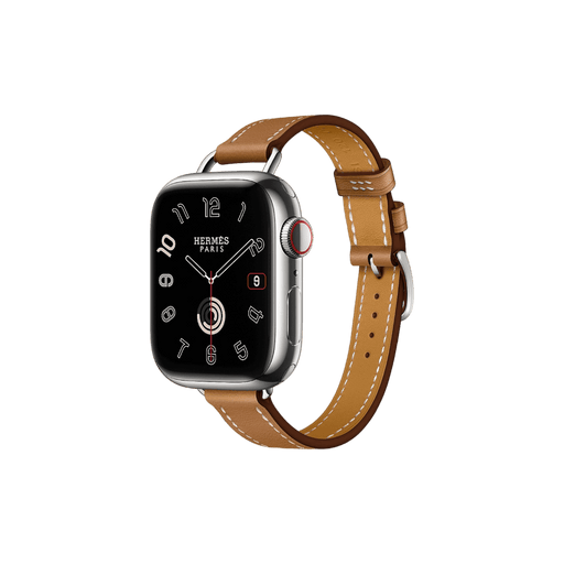 Luxury Hermès 41mm Gold Attelage Single Tour band for Apple Watch, available at TaMiMi Projects in Qatar.