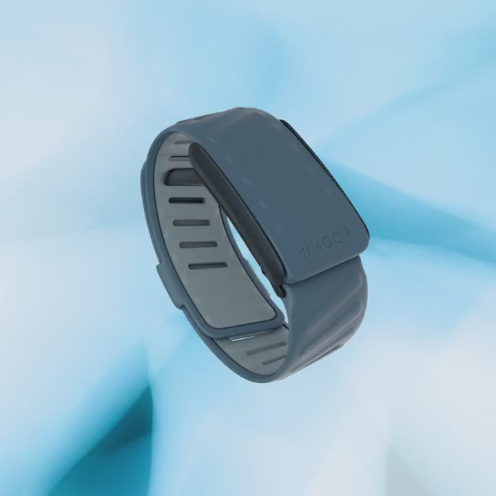 Close-up of Whoop SportFlex Silicone Band in Dash color, showcasing durable soft-touch silicone and adjustable closure for performance and comfort.