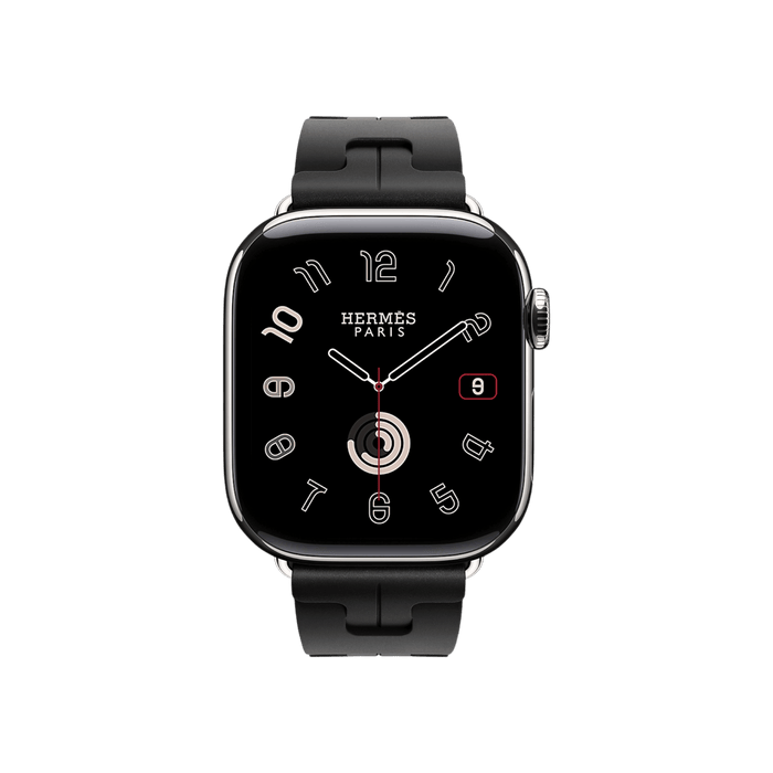 Apple Watch Hermès S10, 42mm Silver Titanium with Noir Kilim